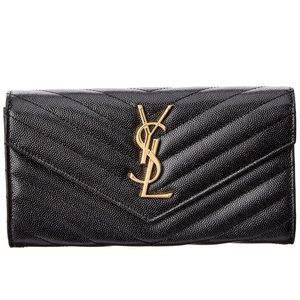 YSL Saint Laurent Matelasse Leather Flap Wallet